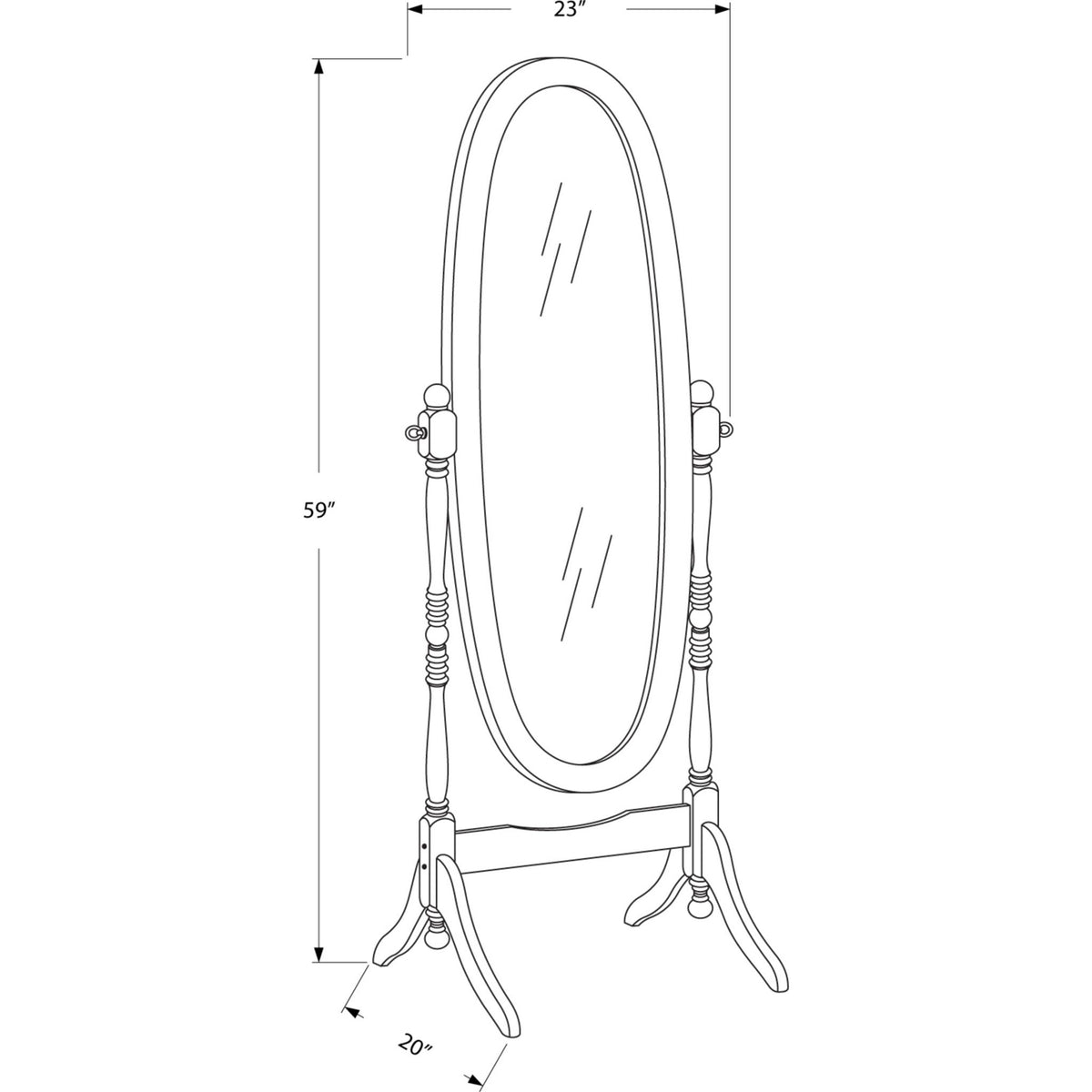 Cheval Mirror White schwartzfurniture
