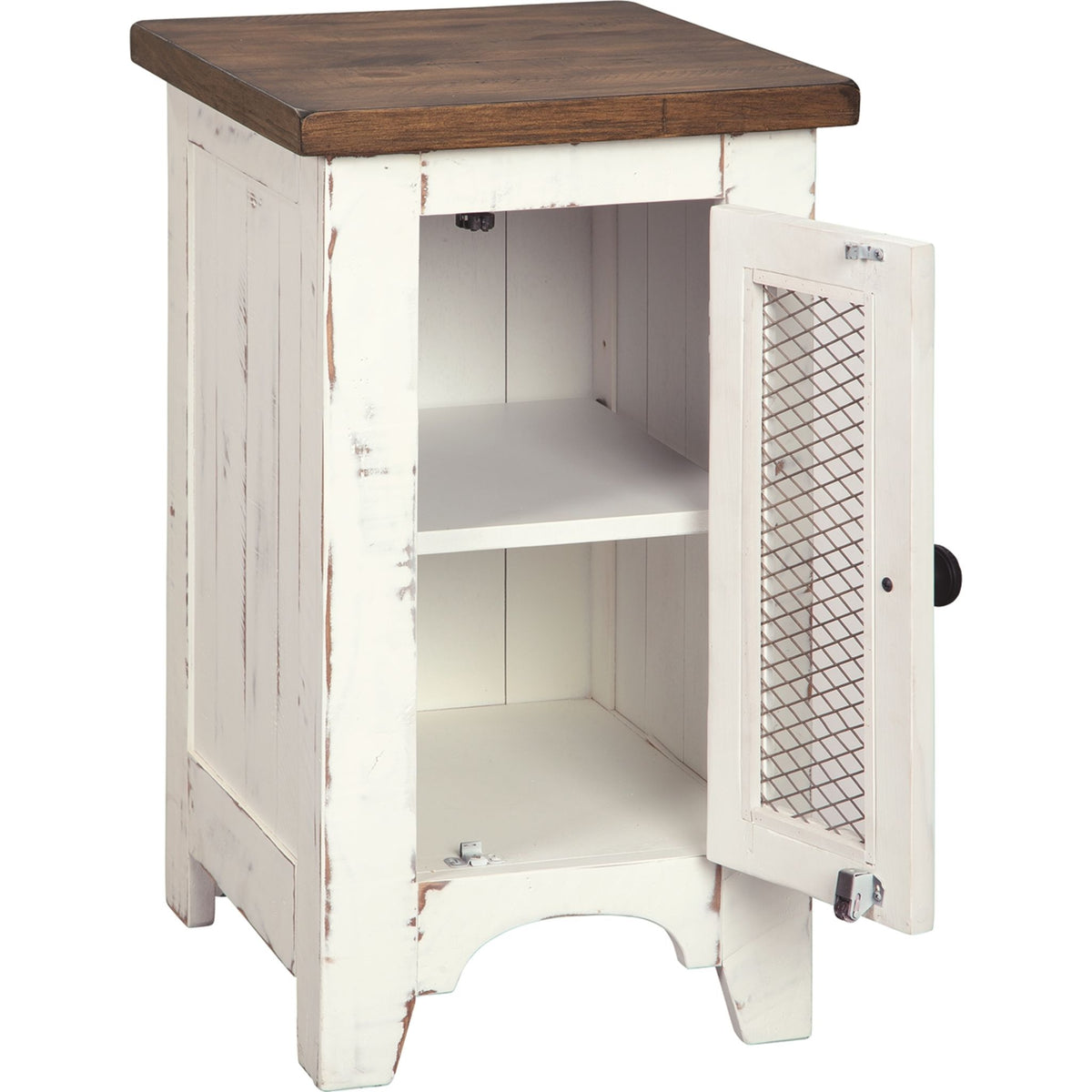 Turnbridge Wells Chair Side End Table - White/Brown